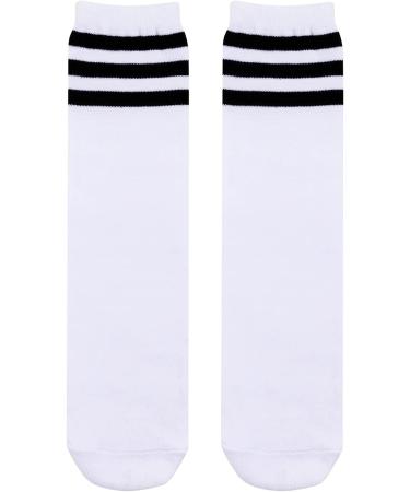 DRESHOW BQUBO Kids Toddler Soccer Socks - White/Black Stripe, 3-6 Years - Buy Online on SooperMarket.com