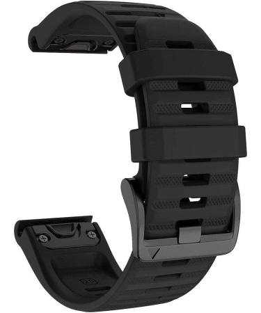 YOOSIDE Quick Easy Fit Watch Band for Garmin Fenix 6X Pro/Sapphire 26mm Soft Non-allergenic Silicone Sport Waterproof Wristband Strap for Garmin Fenix 5X/5X Plus Fenix 3 Quatix 3 Tactix Bravo(Black) - Buy Online on SooperMarket.com