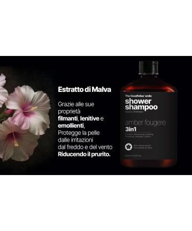 Goodfellas Smile Luxury 3-in-1 Body Wash & Hair Shampoo for Men - 17oz - Made in Italy - Amber Fougere Scent - International Shipping - Buy Online on SooperMarket.com