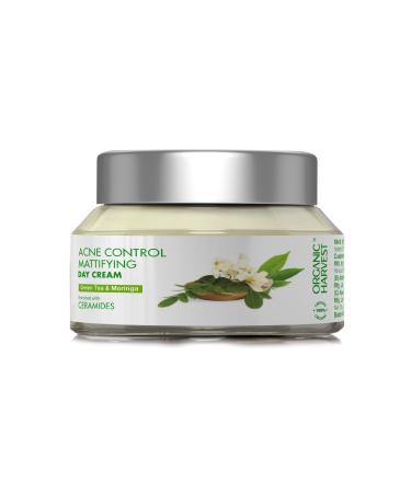 Acne Control Mattifying Day Cream: Green Tea & Moringa | For Men & Women | For Acne-prone Skin | Fights Pimples & Acne | 100% American Certified Organic | Sulphate & Paraben-free - 50g