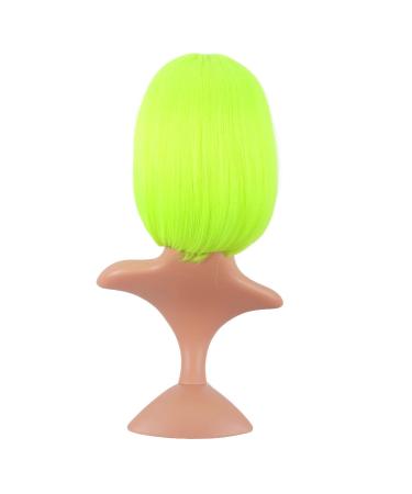 MapofBeauty 12 Inch Neon Yellow Short Straight Bob Wig - Natural Female Hair - Buy Online on SooperMarket.com