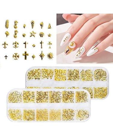 Desikixudy Star Month Gold and Silver Nail Art Metal Shell 3D Nail Decoration Studs Rhinestones Nail Art Design Charms Stone 07 - Buy Online on SooperMarket.com