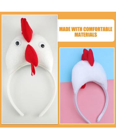 WRITWAA 1Pc Chicken Hair Hoop Easter Headbands Cartoon Rooster Hair Bands for Halloween Decorations Animals Ears Headdress Cute Headbands for Cosplay Party White - Buy Online on SooperMarket.com