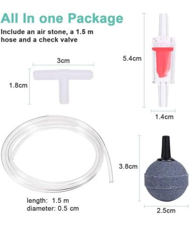 Flintronic Quiet Aquarium Air Pump - Oxygen Pump Kit with Hose & Air Stone for 5-300L Fish Tanks - Mini Rental 3W - Buy Online on SooperMarket.com
