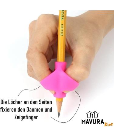 Mavurakids Ergonomic Writing Aid Pencil Grips for Children | Left & Right-Handed Pen Holders | 6-Pack | Colorful Writing Assistance - Buy Online on SooperMarket.com