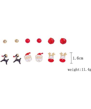 1set Christmas Combination Stud Earring Set Stylish Long Tassel Drop Dangle Earrings Ear Hole Jewelry Gifts for Women Style 3 - Buy Online on SooperMarket.com