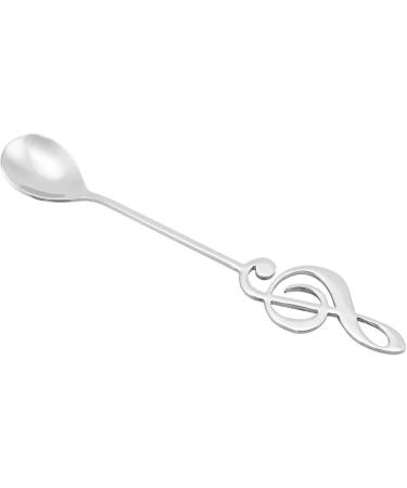 Stirring Spoon Stainless Steel Dessert Spoon Musical Note Coffee Drinking Stirring Spoons 15.5 * 2.5cm(Silver) - Buy Online on SooperMarket.com
