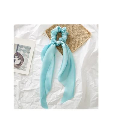 10pcs Silk Hair Scarf Scrunchies with Long Tails - Satin Bow Ponytail Holder for Women - Buy Online on SooperMarket.com