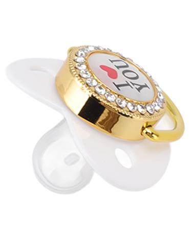 Bling Baby Pacifier Set - Non-Toxic & Healthy | 'I Love You' Design - Perfect for Parties | Stylish Loss-Prevention Features - Buy Online on SooperMarket.com