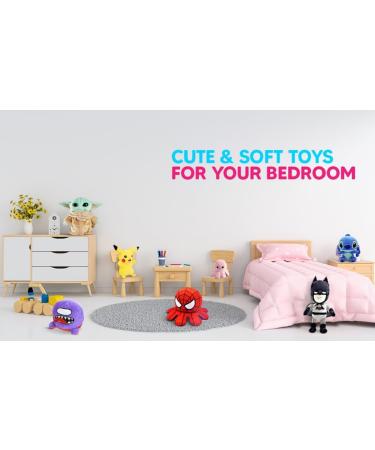 Reversible Octopus Plush - Luxuriously Soft Cute Plushies | Squishmallow Feel | Black Red Mood Octopus Toy - Buy Online on SooperMarket.com