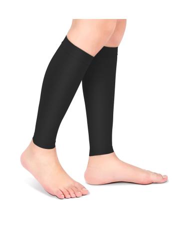 Compression calf sleeves compressed socks with two-stage elastic socks in varicose vein calf for women's sports (XL-Schwarz)