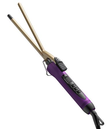 DSHOW Thin Curling Tongs Professional Curling Tongs for Short Hair 18 Heat Setting 60-230 C for All Hair Types Curling Tongs for Curler Long & Short Hair Purple-1