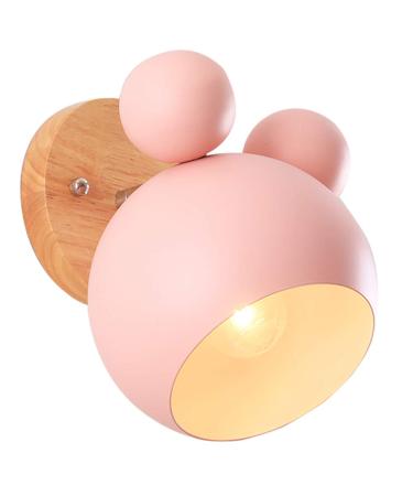Chao zan simple wall lamp children bedside lamp bedroom children's room wall lamps inside wall lamps iron wood wall lamps adjustable kitchen wall lighting e27 decoration ceiling light corridor lamp pink