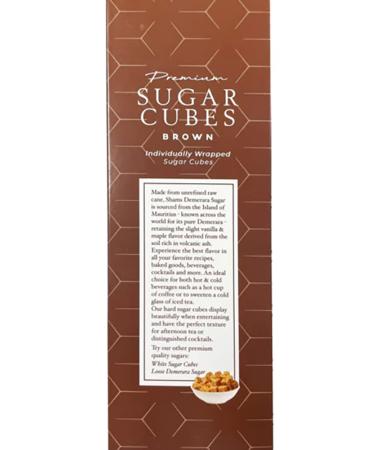 Shams Kosher Sugar Cubes | Pure Cane Non-GMO Vegan | Certified Kosher | Demerara Sugar for Coffee Cocktails Tea - 17.6 oz - Buy Online on SooperMarket.com