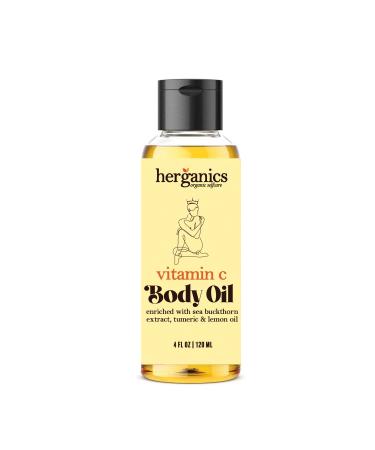 Herganics Vitamin C Oil: Brightening Serum for Face & Body with Gua Sha for Lymphatic Drainage - Buy Online on SooperMarket.com