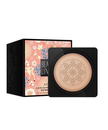 Lovelycat Mushroom Head Air Cushion BB Cream Even Skin Tone Makeup Base PrimerConcealer Lasting Nude Makeup Moisturizing Brightening Pigment CC Liquid Foundation (B-natural)