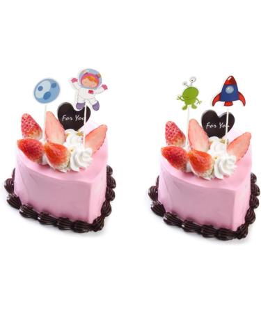 Warmhm Birthday Cupcake Topper 48pcs Set Supplies Birthday Toppers for Cakes Funny Theme Party Cute Baby Shower Cupcake Supplies Pick Cupcake Decorating Topper Child Space Wooden Top Hat - Buy Online on SooperMarket.com