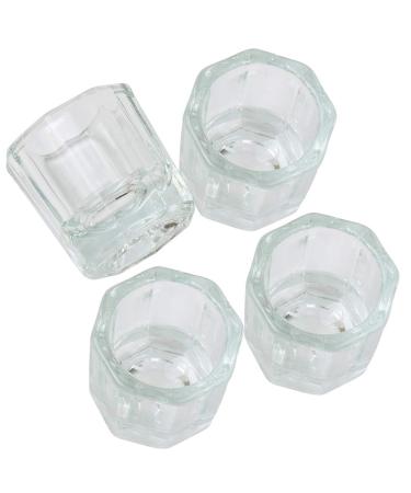 Karlash Nail Art Acrylic Liquid Powder Dappen Dish Glass Crystal Cup Glassware Tools (Pack of 4)