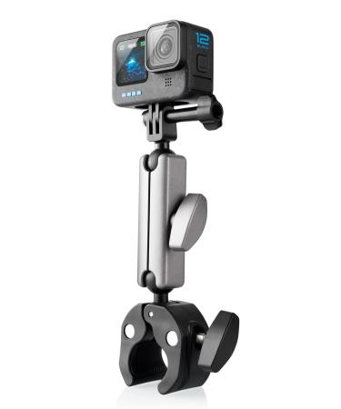 Lammcou Go Pro motorcycle bracket aluminum invisible action camera bicycle handlebar holder with dual 360 rotatable ball head bike handlebar mount for insta-360 x3 go 3 hero 12 11 10 9