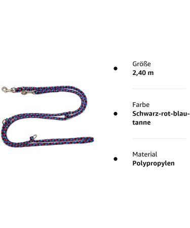 Dogeline Double Leash for Medium Dogs (Up to 45 kg) - 2.40m Durable Practice Leash in 39 Colors - Stable Black Red & Blue Options - Buy Online on SooperMarket.com