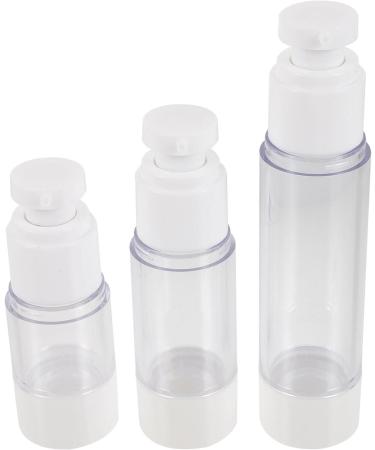 Lurrose 3PCS 15/30/50ml Airless Pump Bottles Press Pump Cosmetics Container Essence Cleanser Emulsion Storage Dispenser for Travel White - Buy Online on SooperMarket.com
