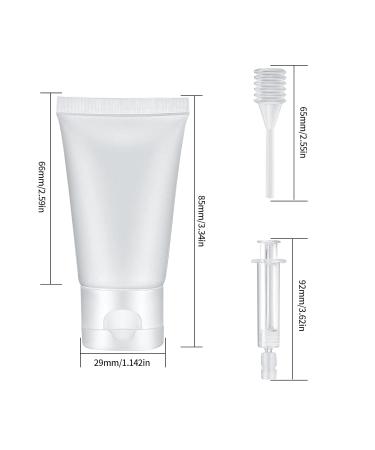 20 Pack 30ml Refillable Tube Bottles - Travel Cosmetic Containers | Clear Mini Sample Bottles with Extractors for International Shipping - Buy Online on SooperMarket.com