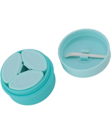 Silicone Cream Jars with Spoon Travel Silicone Makeup Container Portable 3 in 1 Outdoor for Women (Sky Blue) - Buy Online on SooperMarket.com