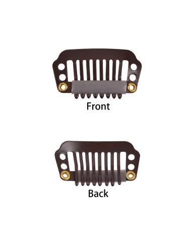50 Pieces Dark Brown Hair Extensions Clips - 28mm 9-Teeth Rubber Metal Snap Clips for Wigs - Buy Online on SooperMarket.com