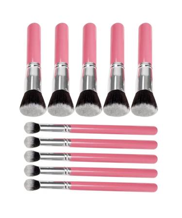 Glamza Pink Makeup Brush Set - 10 Premium Brushes for Flawless Application | International Shipping Available - Buy Online on SooperMarket.com