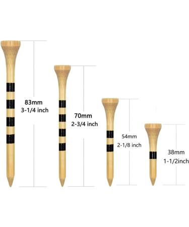 Zivisk Wooden Golf Tees 3-142-342-181-12 Available100 Count Bamboo Tee Golf (Natural Color White Black Green Blue Red Pink) 3 14 inch Natural Color - Buy Online on SooperMarket.com