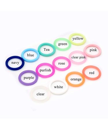 20Pcs Mix 14 Colors Safe Silicone Pacifier Dummy Chain Adapter Holder O Ring - Inner Size 21.5mm - Buy Online on SooperMarket.com