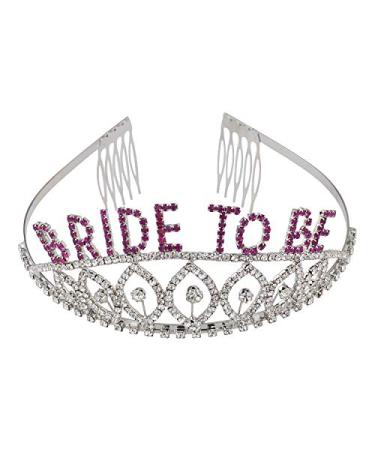 Lux Accessories Wedding Event Luxury Hair Headpiece SilverBride To Be Bridal Shower Tiara Headband