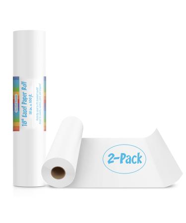 2 Pack of 18-Inch Easel Paper Roll for Arts & Crafts, Fits Most Standard Kids Easels, 100-Foot Rolls, 18"x100'