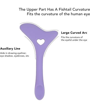 Eyeliner Aid Wing Tips Eyeliner Stencils Reusable Silicone Eye Makeup Tool with Cream Applicator for Eye Shadow Mascara Drawing(Purple) - Buy Online on SooperMarket.com