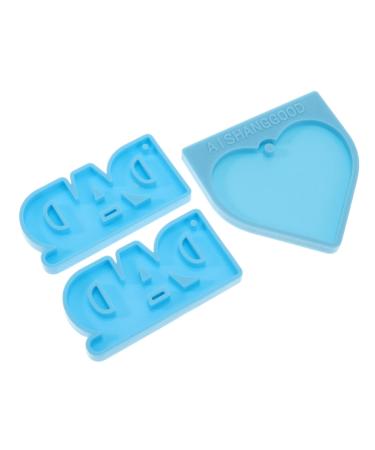 STOBOK 3 Pcs Silicone Mold Dad Keychains Mold Straw Hats for Kids Letter Molds for Chocolate Letter Keychain Silicone Keyring Molds for Resin Template Mother Silica Gel Candy