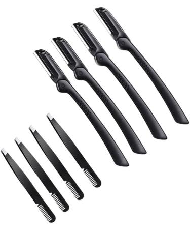 Buy Hemoton 8 Sets Eyebrow Razor Shaver Tweezers & Trimmer - International Shipping Available - Buy Online on SooperMarket.com