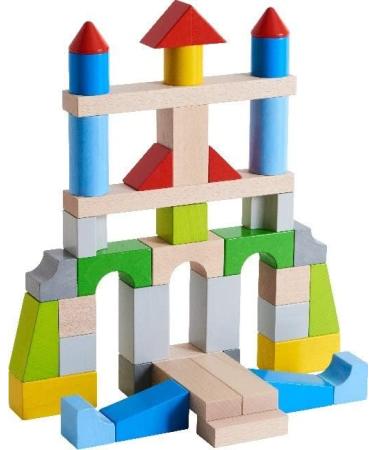 HABA 305162 Building Blocks - Large Colorful Set for Kids Age 1-8 43 Wooden Stones for Motor Skills Development - Buy Online on SooperMarket.com