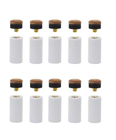 mollensiuer 10 Pieces 13 mm Billiard Cue Tips Pool Stick Tips Replacement Kit with Pool Cue Stick Ferrules Replacement (Red Pool Stick Tips)