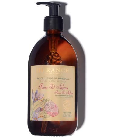 Durance Rose & Saffron Marseille Liquid Soap 500ml Paraben-Free Hand & Body Wash With Olive Oil & Red Rice Extract Vegan Friendly Shower Gel - Buy Online on SooperMarket.com
