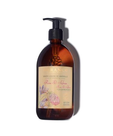 Durance Rose & Saffron Marseille Liquid Soap 500ml Paraben-Free Hand & Body Wash With Olive Oil & Red Rice Extract Vegan Friendly Shower Gel