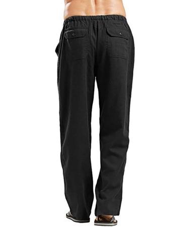 Men's Casual Loose Fit Beach Pants - Lightweight Cotton Summer Trousers for Yoga & Leisure - Buy Online on SooperMarket.com