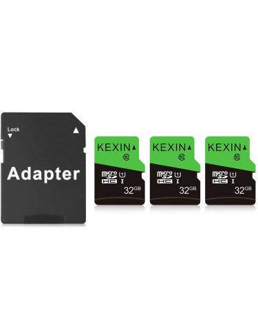KEXIN 3 Pack 32GB Micro SD Card Memory Card MicroSDHC UHS-I Memory Cards Class 10 High Speed Card, C10, U1, 32 GB 3 Pack 1).3 x 32G