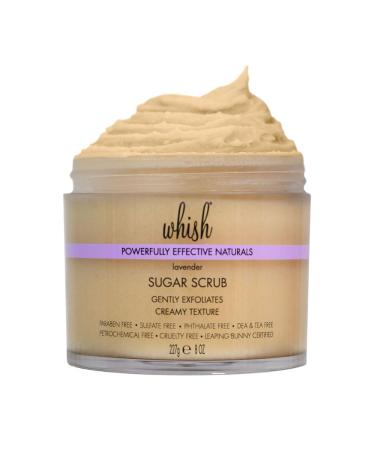 Whish Beauty Lavender Exfoliating Sugar Scrub - Gentle Body Scrub for Women - Paraben & Sulfate Free - Brown Sugar with Raspberry Aloe & Shea Butter - 8 oz - International Shipping Available - Buy Online on SooperMarket.com
