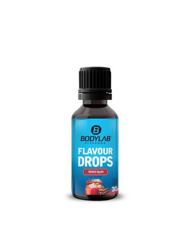 BODYLAB24 Flavor drops 30ml baked apple calorie-free sugar-free and fat-free aroma drops flavrops for sweeten food coffee syrup flaps without artificial dyes