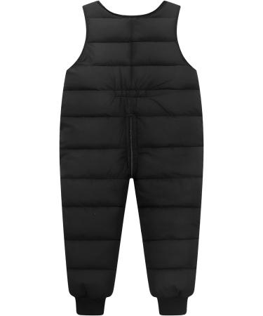 Happy Cherry Baby Winter Pants - Newborn Boys Girls Overall Ski Trousers - Infant Warm Snow Bib Pant - Toddler Windproof Padded Snowsuit Bottoms - Elastic Buttom Zipper Outerwear Outfits - Black (Size 80) - Buy Online on SooperMarket.com