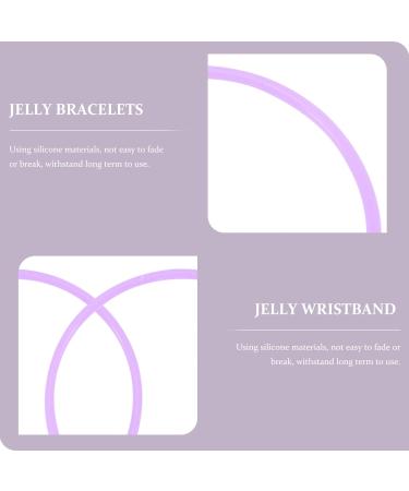 HOMSFOU 50 Pcs Silicone Bracelet Gummy Silicone Wristbands Rave Bracelets 80s Bracelets Kids Jelly Bracelet Neon Retro Gummy Bracelets Gummy Wristbands Miss Elasticity Strapping Silica Gel 5.8x5.8cmx5pcs Violetx5pcs - Buy Online on SooperMarket.com