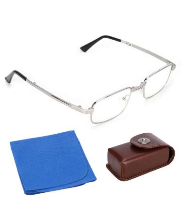 Filfeel reading glasses foldable reading glasses visual fatigue relief high -resolution presbyopic glasses with bags for older people +200
