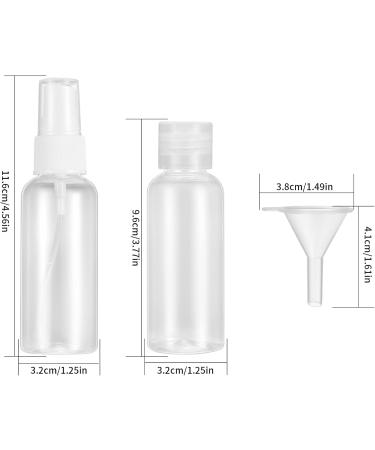 Tvnyoujia 12-Piece Travel Bottle Set | 50ml Empty Plastic Cosmetic Containers | Transparent Air Travel Bottles with Funnel & Nozzles - Buy Online on SooperMarket.com