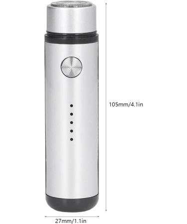 Portable Mini Electric Shaver for Men - USB Power Close Shave & Flannel Bag Included - ABS Stainless Steel (Silver - Buy Online on SooperMarket.com