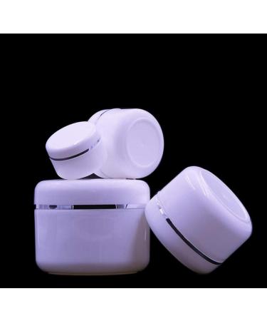 6 x Empty White Plastic Containers for Makeup | Travel Cosmetic Bottles with Screw Cap & PP Liner | Ideal for Eyeshadow Cream Lotion & Lip Balm (100g/3.4 oz) - Buy Online on SooperMarket.com